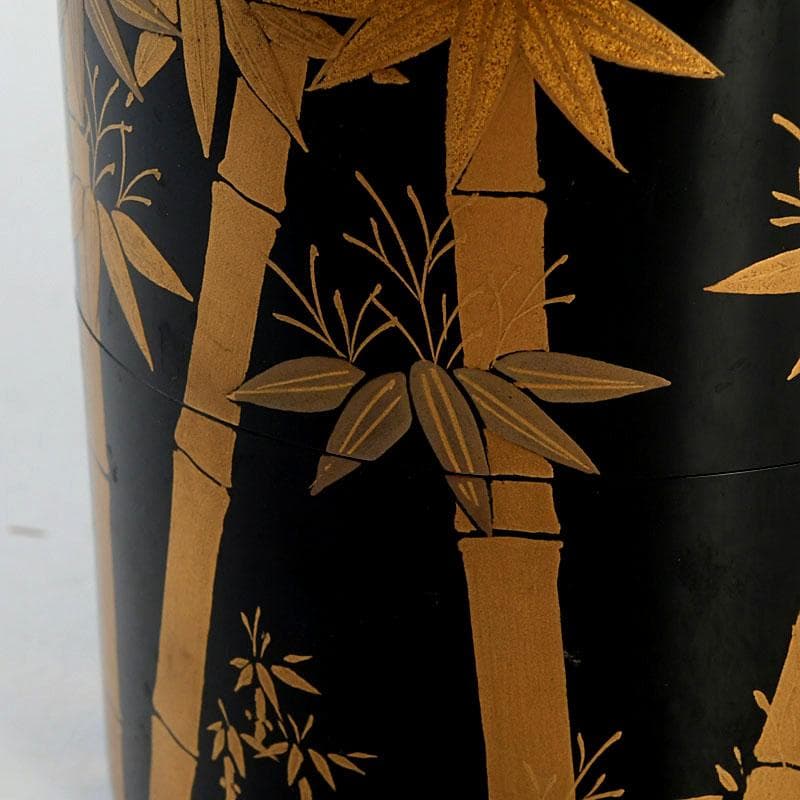 茶道具　高橋峯房作　竹林蒔絵　中棗　共箱　V　9524