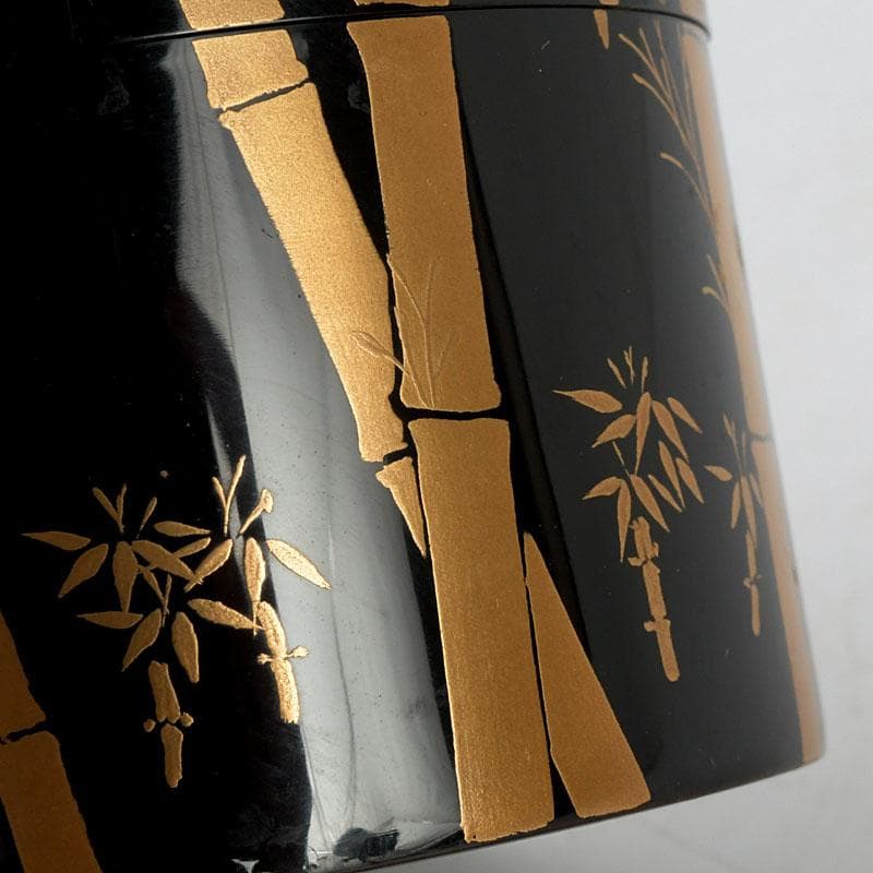 茶道具　高橋峯房作　竹林蒔絵　中棗　共箱　V　9524