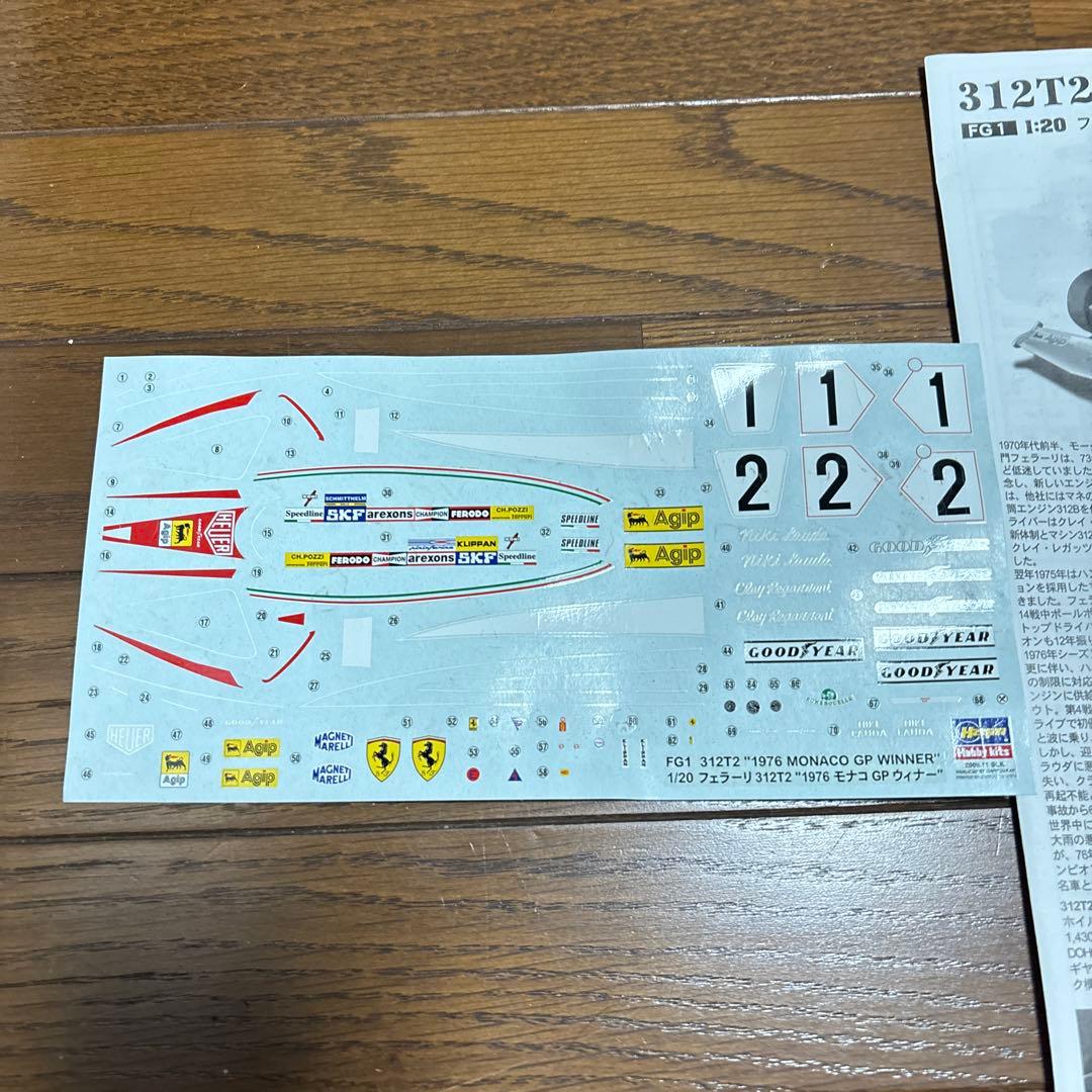 ハセガワ 1:20 フェラーリ 312T2 \"1976 モナコGP ウィナー\"