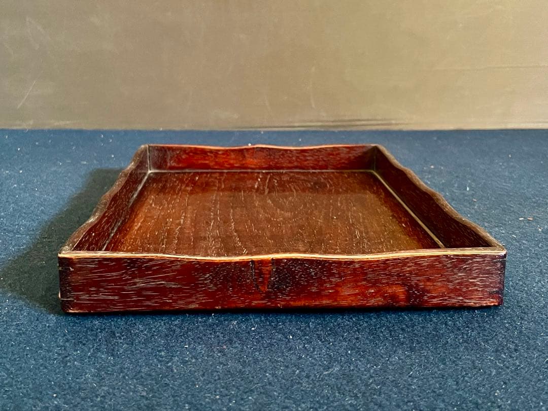 「祖」 唐木 煎茶盆 紅木 香盆 長方盆 拝見盆 (A)