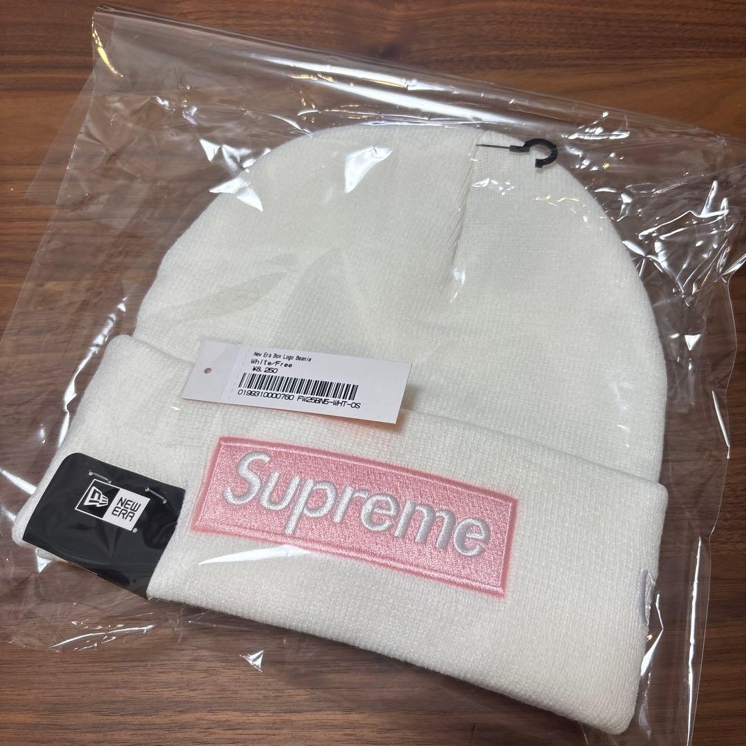 帽子 Supreme New Era Box Logo Beanie white