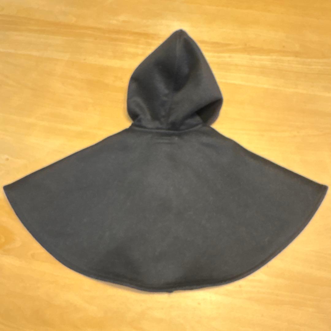 BURBERRYバーバリーチルドレン/黒チェックケープ/コート/ポンチョSベビー