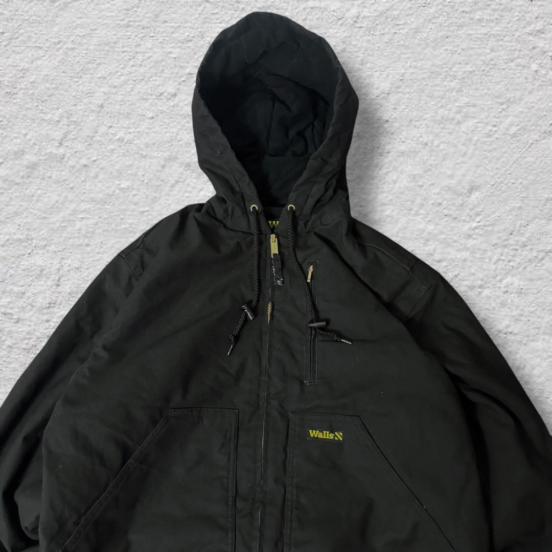 ラリル Wallsアクティブジャケットダックパーカーy2k刺繍ブラック
