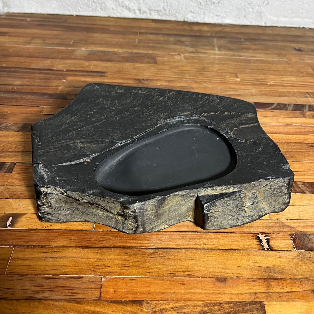 龍渓硯 彫銘入り 天然石硯 筆墨 書道用品 重厚型 送料込み