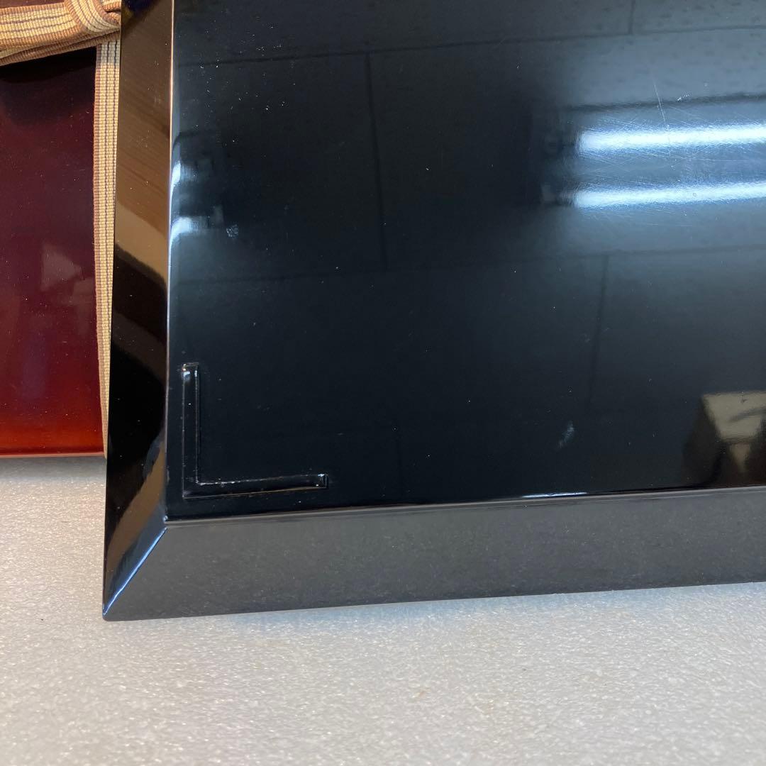 茶道具　盆　漆器　黒塗　盆　漆塗り共箱　N6KOB