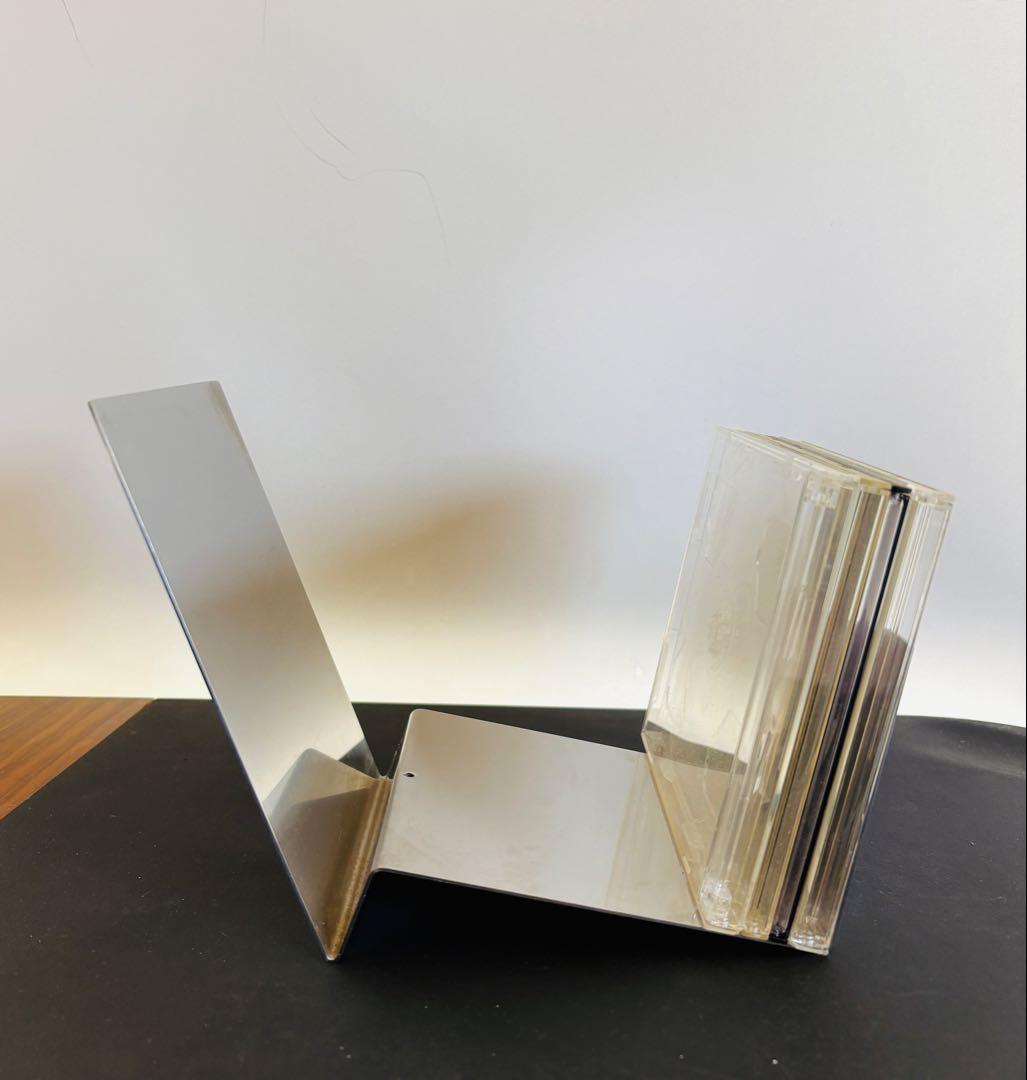 CDスタンド2個セット　ブックスタンド　ステンレス　ミッドセンチュリー　ビームス