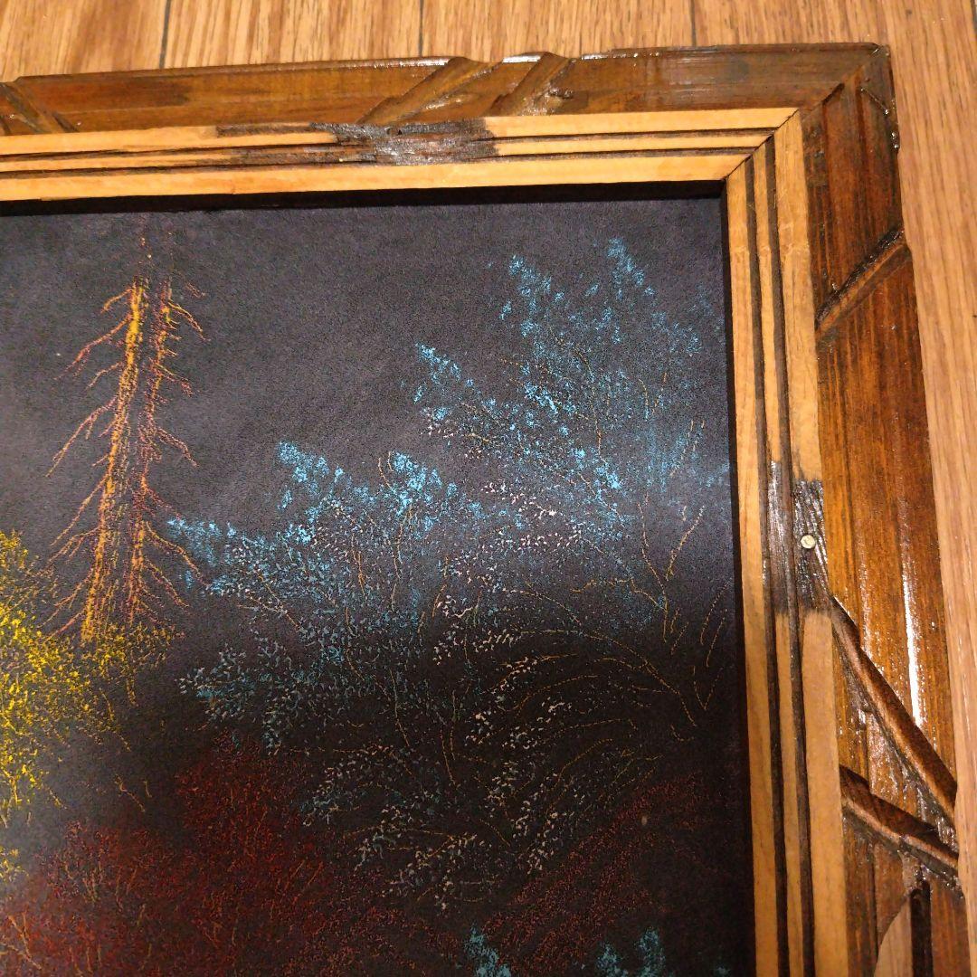 サンチェス ウルフ 狼 遠吠え 絵画 メキシコ 布地 お洒落 個性的 木製 額縁