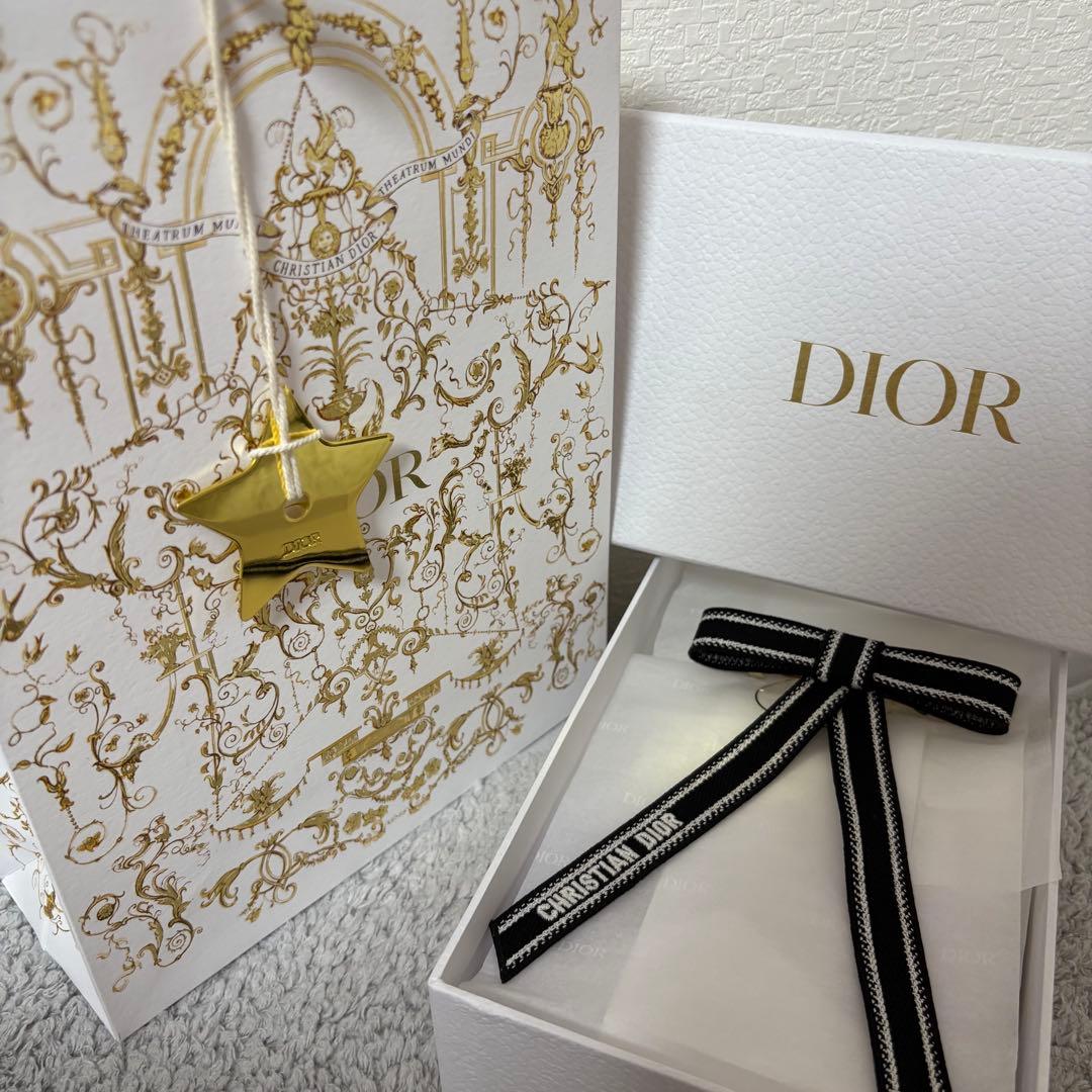 Dior リボンバレッタ 黒