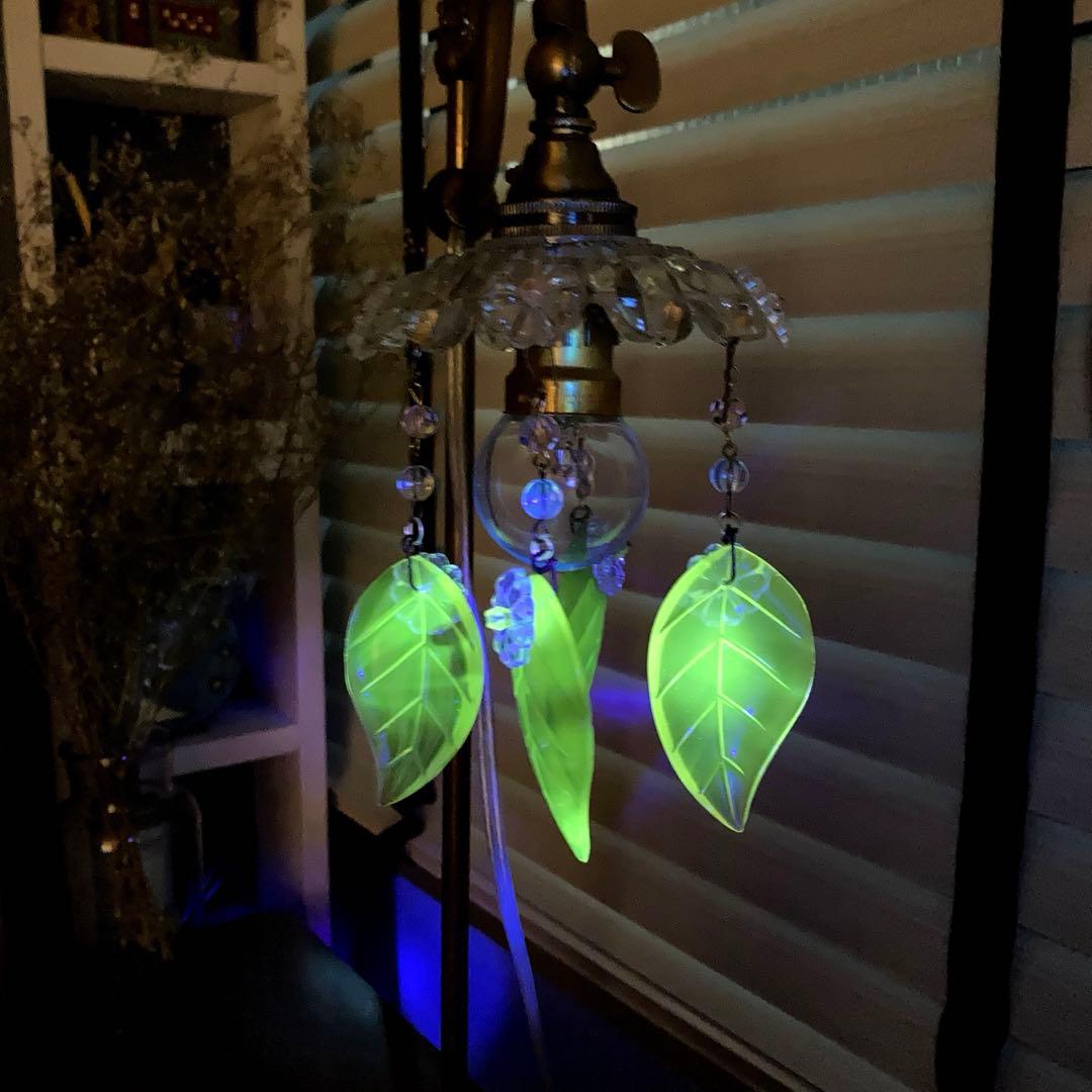 （専用）シャンデリアパーツ　ピンクウランとウランリーフ1880年　フランス