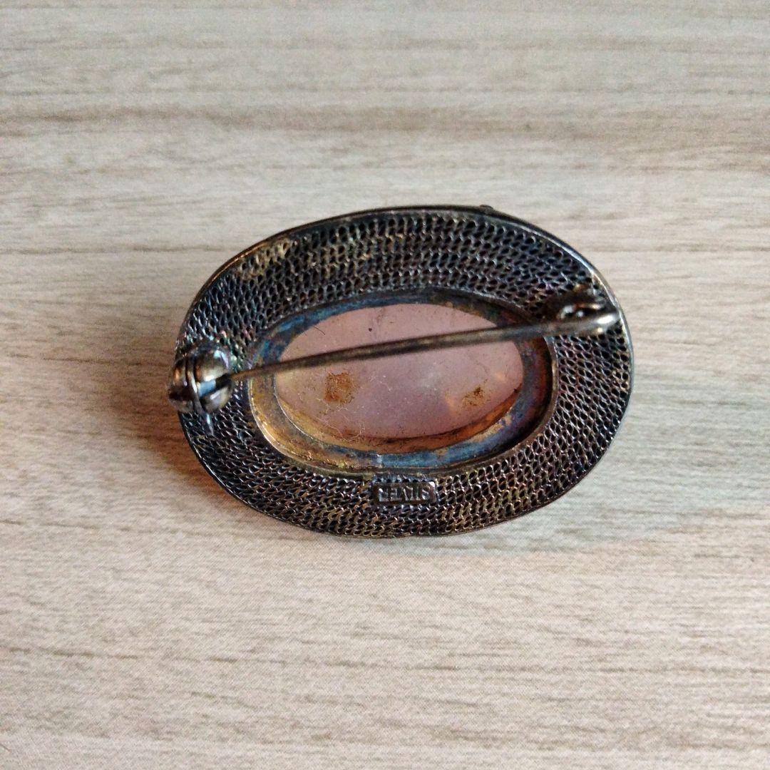 SILVER ローズクォーツ ブローチ