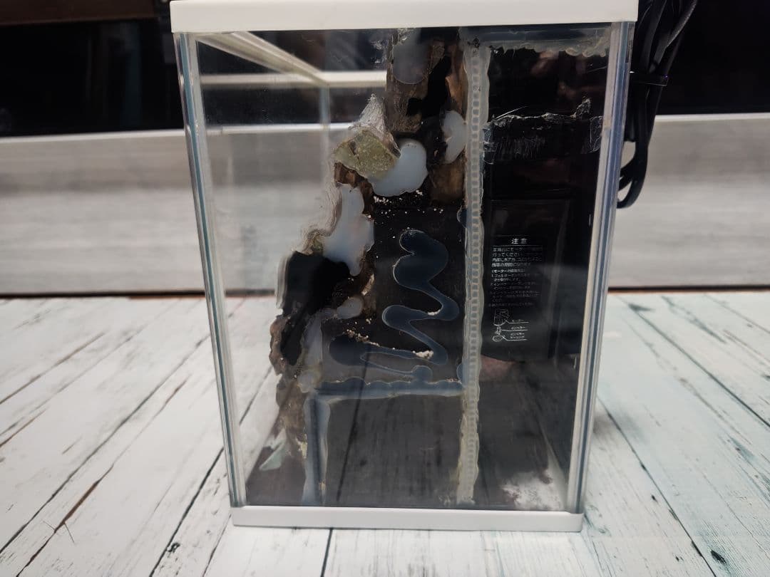 滝が流れる水槽レイアウト 日本庭園風 橋付き