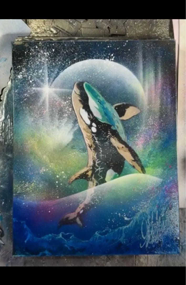 匿名配送⭐︎スプレーアート絵伝F 6原画キャンバス