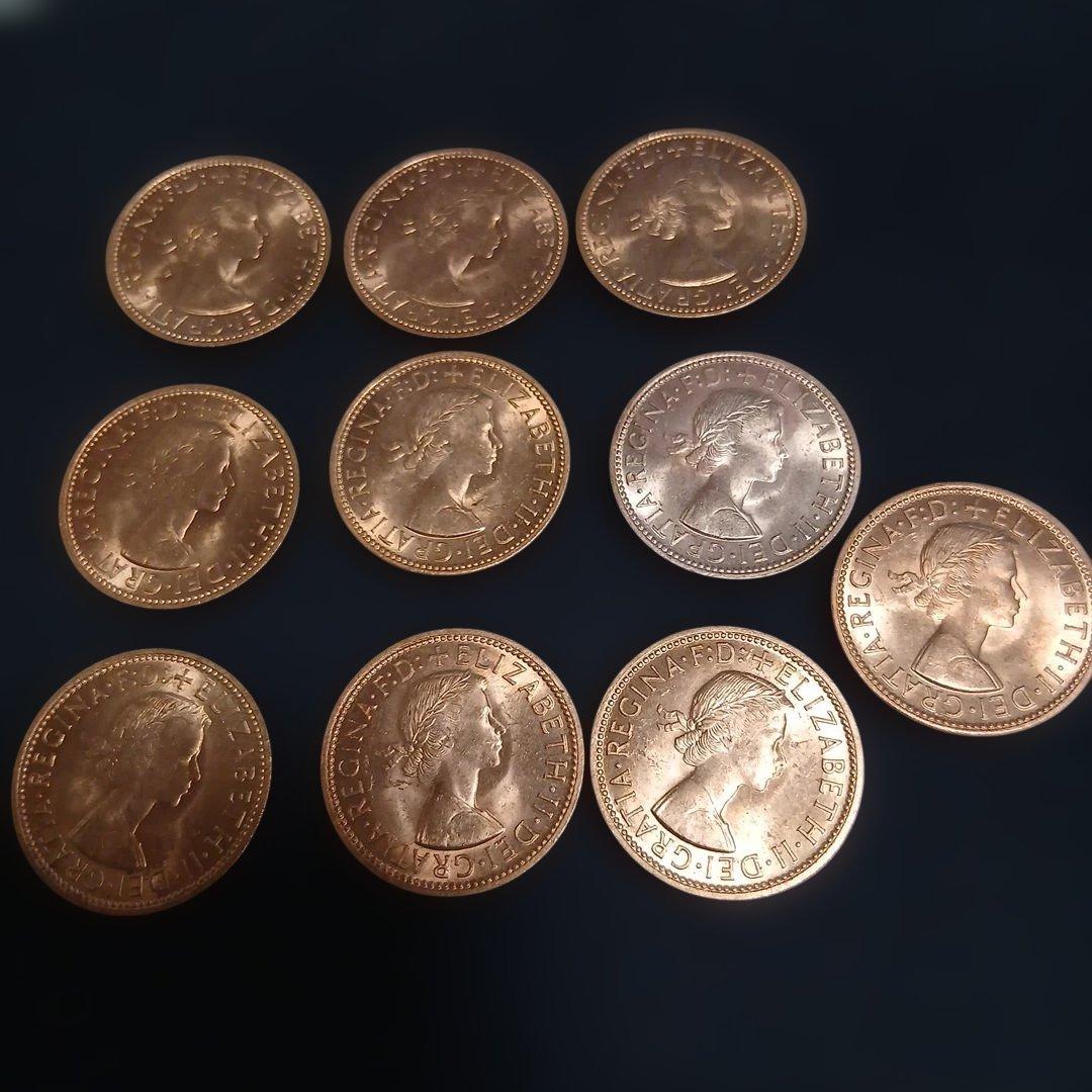 1967年イギリスハーフペニー　10枚セット