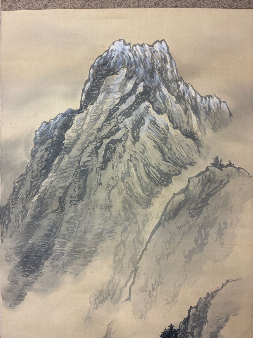 掛軸　白雲筆　山水図　紙本淡彩　肉筆作品　縦200cm×横62cm