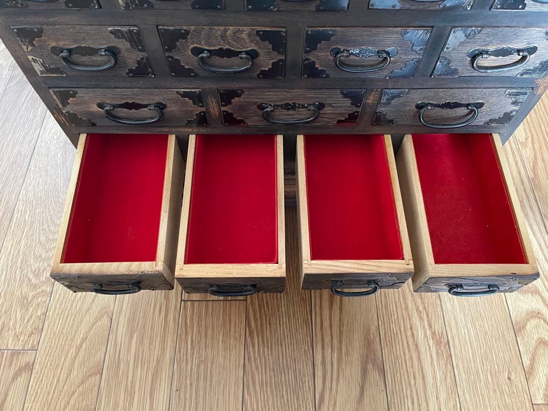 和風木製タンス 古引き出し 小引き出し 小箪笥 車箪笥