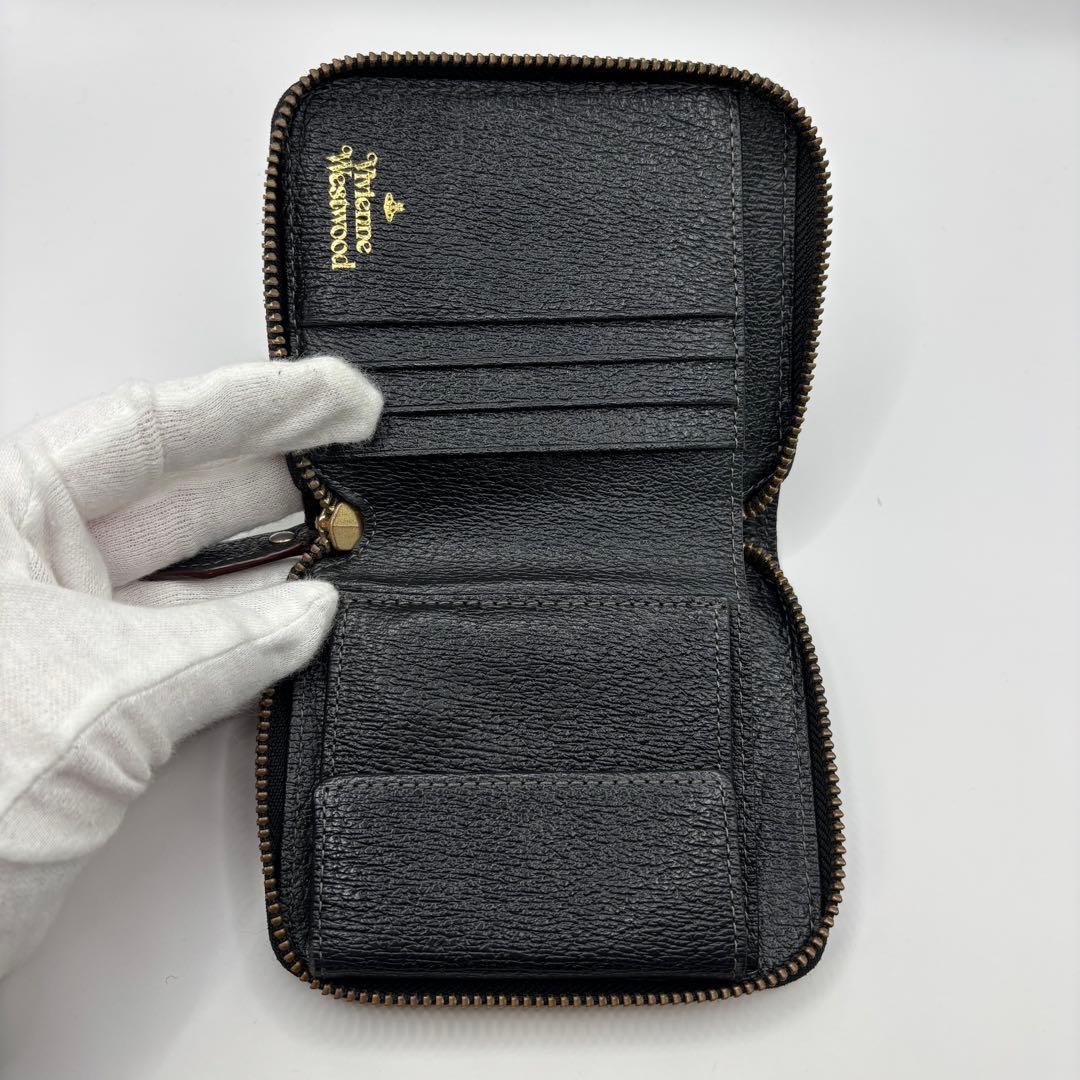 vivienne westwood 二つ折り財布　ラウンドジップ　ブラック　財布