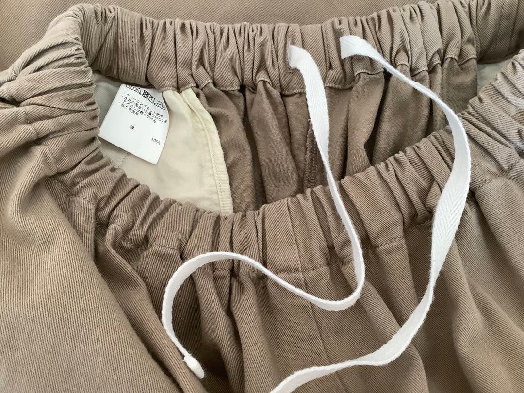 【ゴーシュ】カツラギワイドキュロットパンツ 8分丈 ベージュ