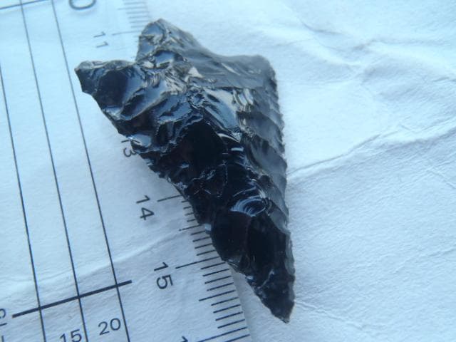 石器　石槍　尖頭器　北海道十勝黒曜石