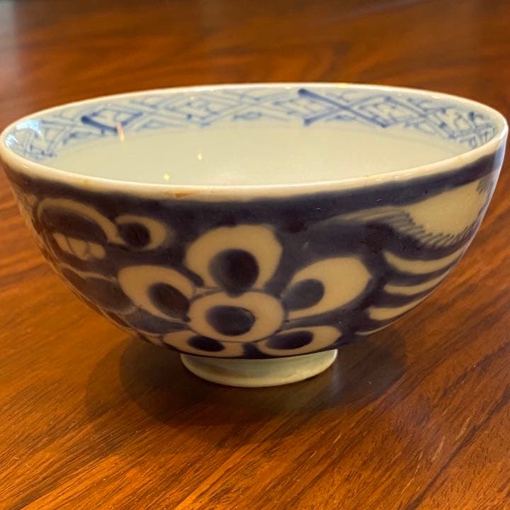 古伊万里染付蓋付き飯茶碗　3個セット