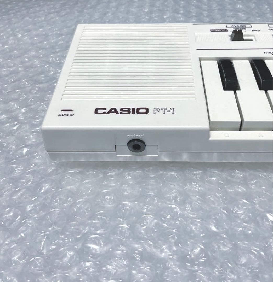 Casio PT-1☆ミニシンセサイザー☆ホワイト☆美品動作良好☆昭和レトロ☆
