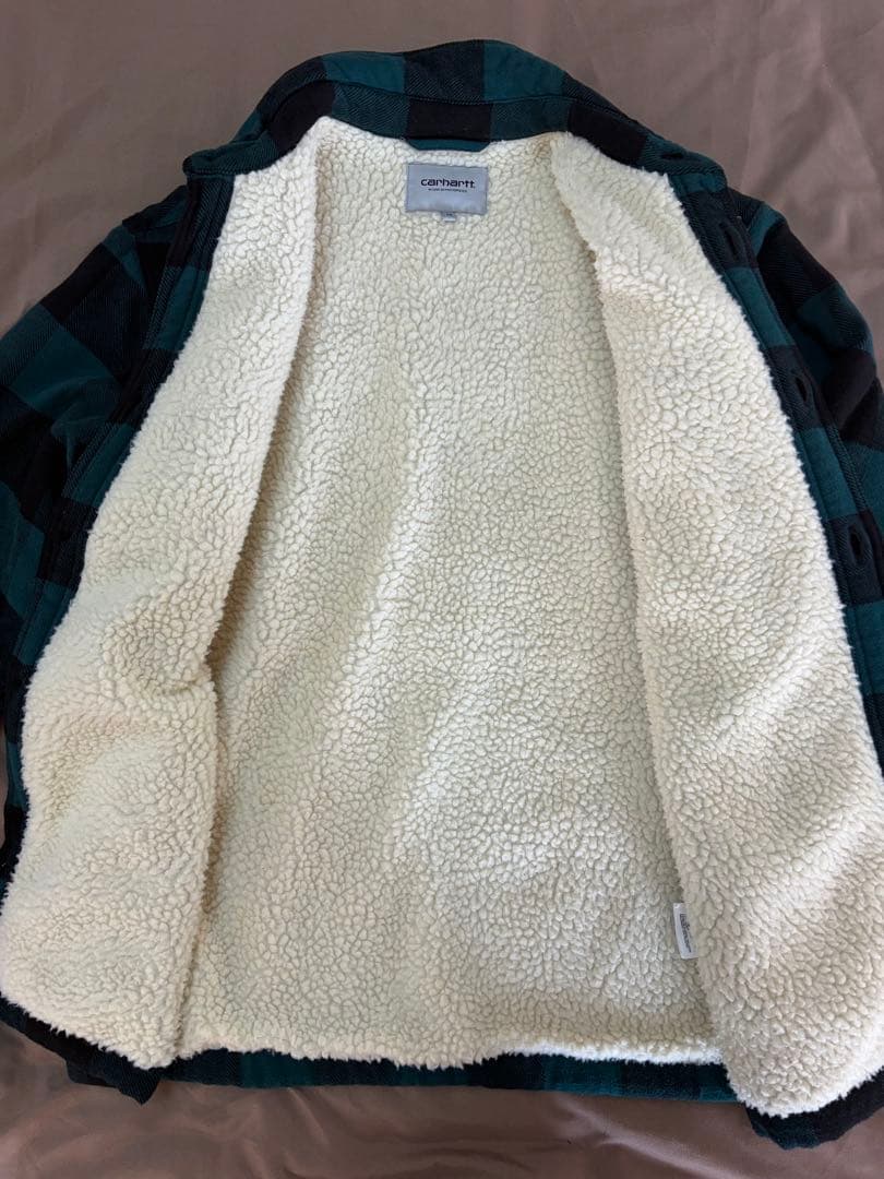 Carhartt ブロックチェックジャケット XS グリーン
