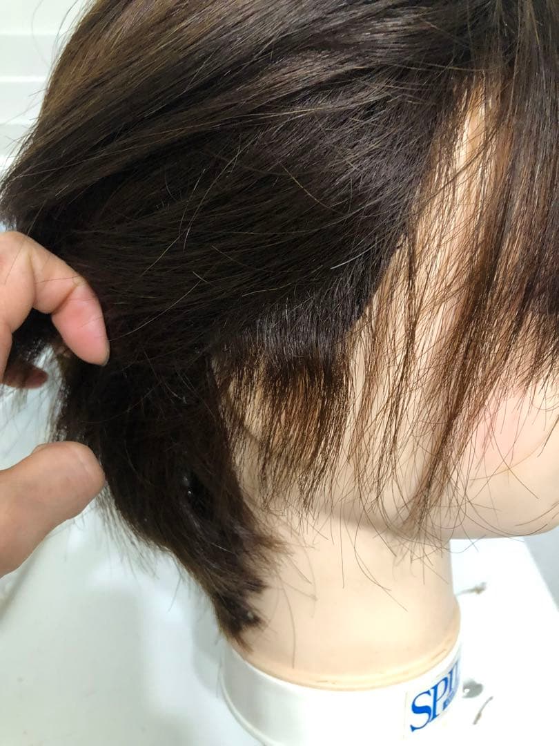 人毛100% フルウィッグ　ショートボブ　ブラウン