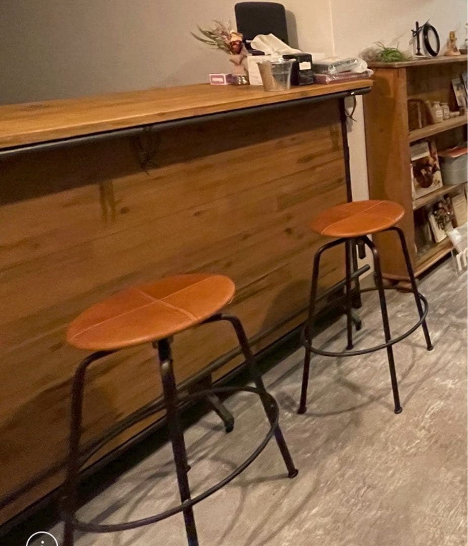 黒　アイアン製4段カウンター　シェルフ