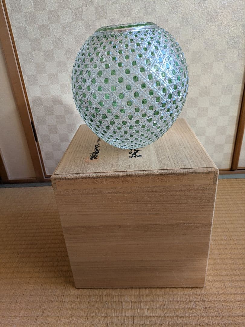 江戸切子花瓶　箱付き