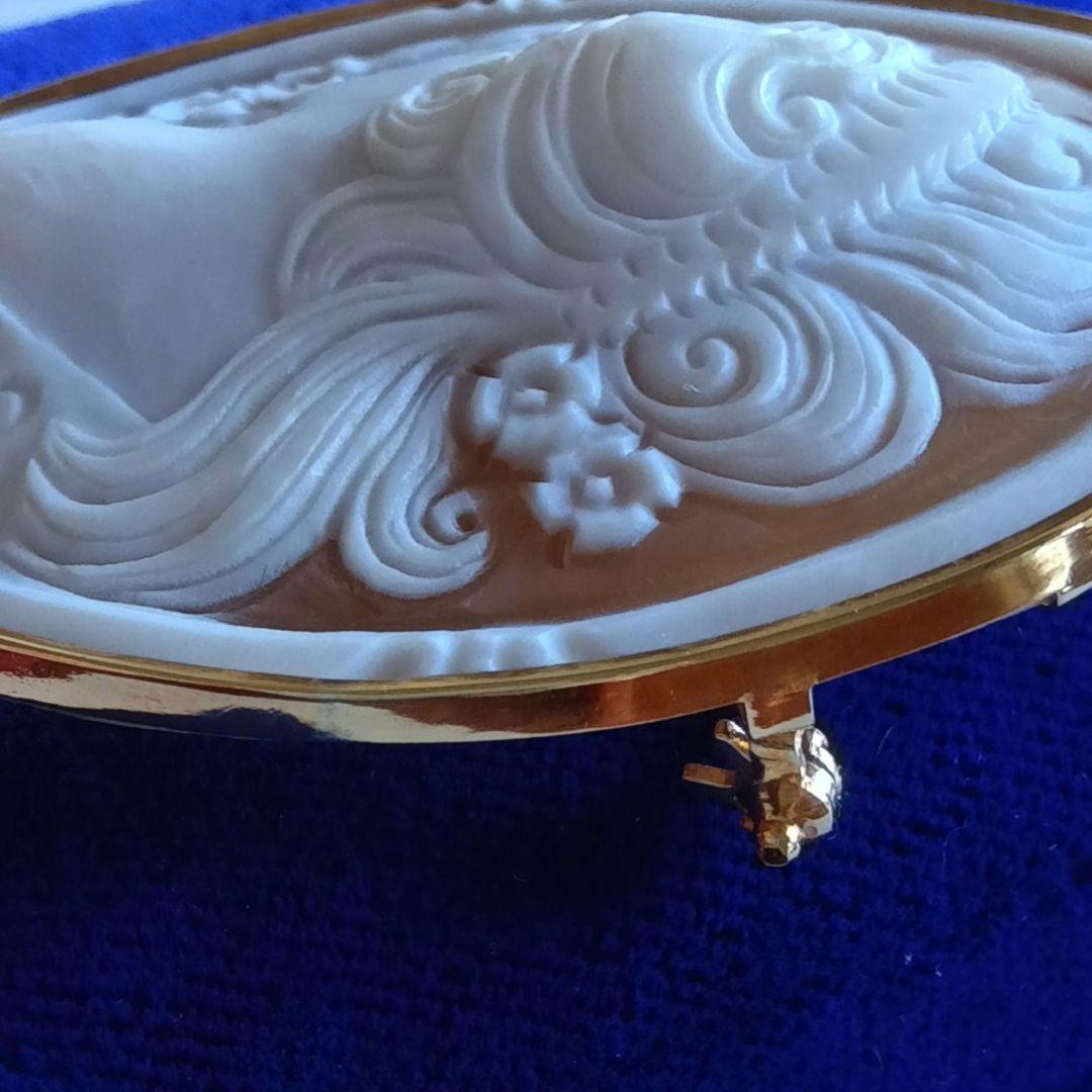 【K18刻印】シェルカメオ CAMEO ブローチ&ペンダント 約11g