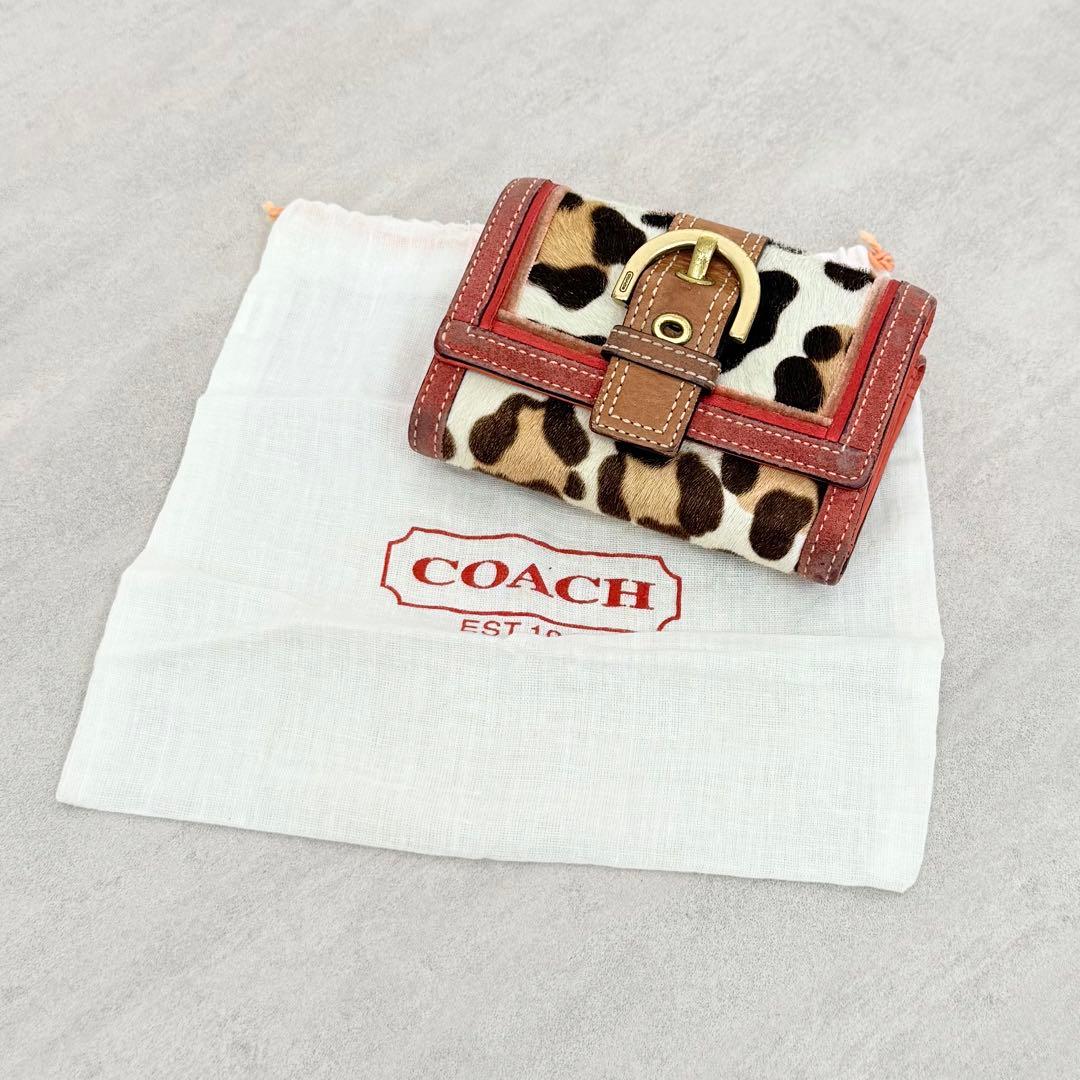 小物 Coach Soho Leopard Ponyhair Wallet