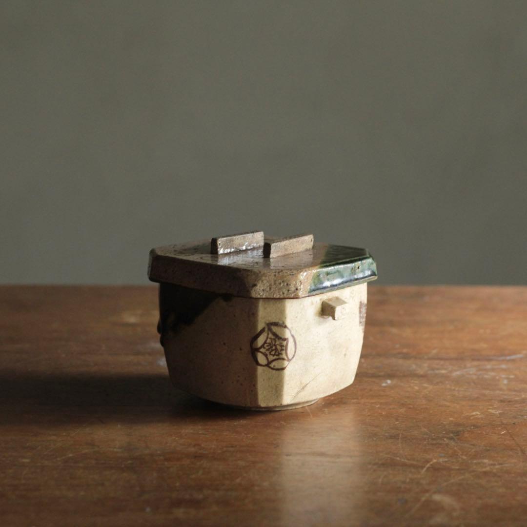 復興織部 再興織部 向付 四方形 茶碗 No.6 古美術 古道具 アンティーク