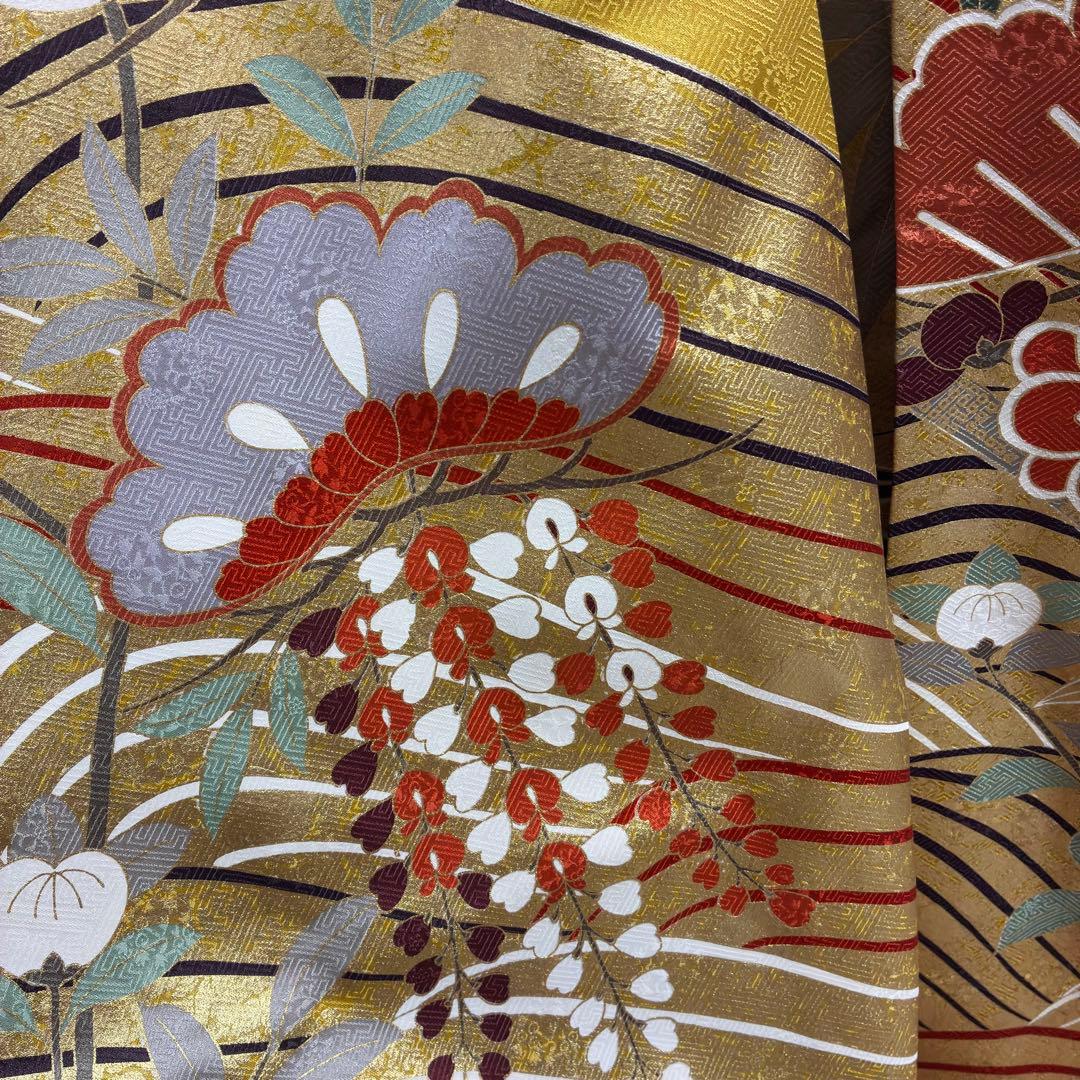 ＊ぽぽりん様＊【振袖フルセット】 豪華金彩 古典柄 藤 花柄 7点セット