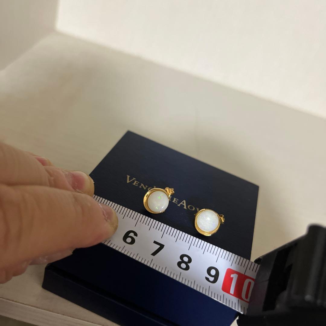 スタージュエリー k10 ムーン セッティング　ピアス　オパール