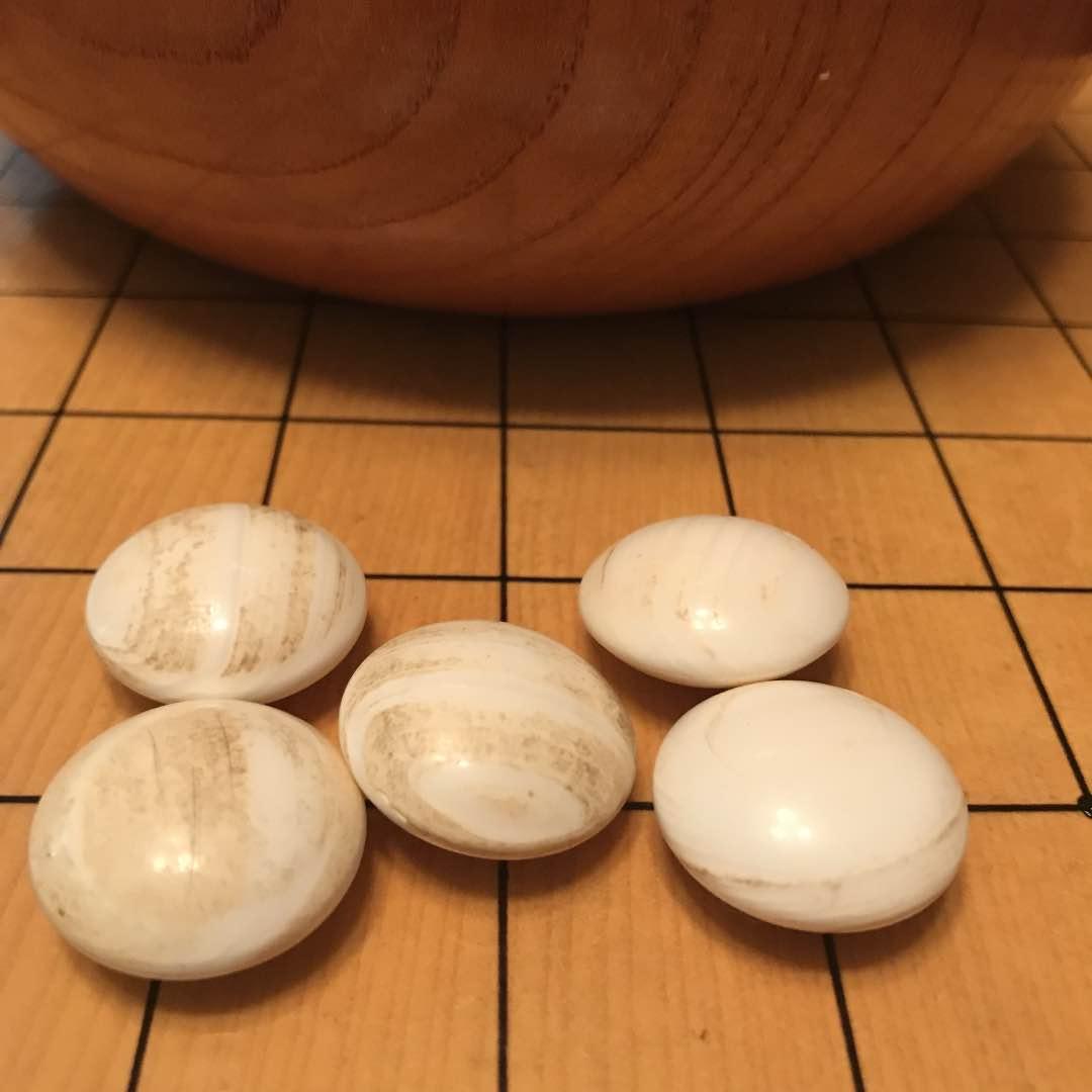 新榧6寸盤碁石セット