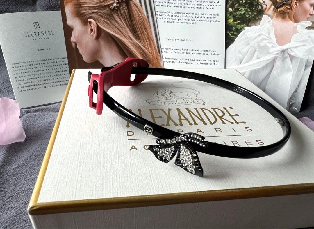 アレクサンドルドゥパリ バタフライデザインカチューシャ　【保管袋付】