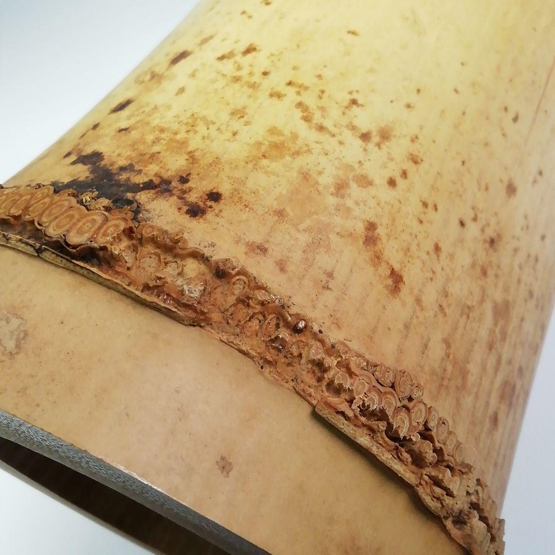 Ｓ４６６　花入　『竹一重切　花入』『大徳寺　立花大亀書』『銘　松風』　共箱