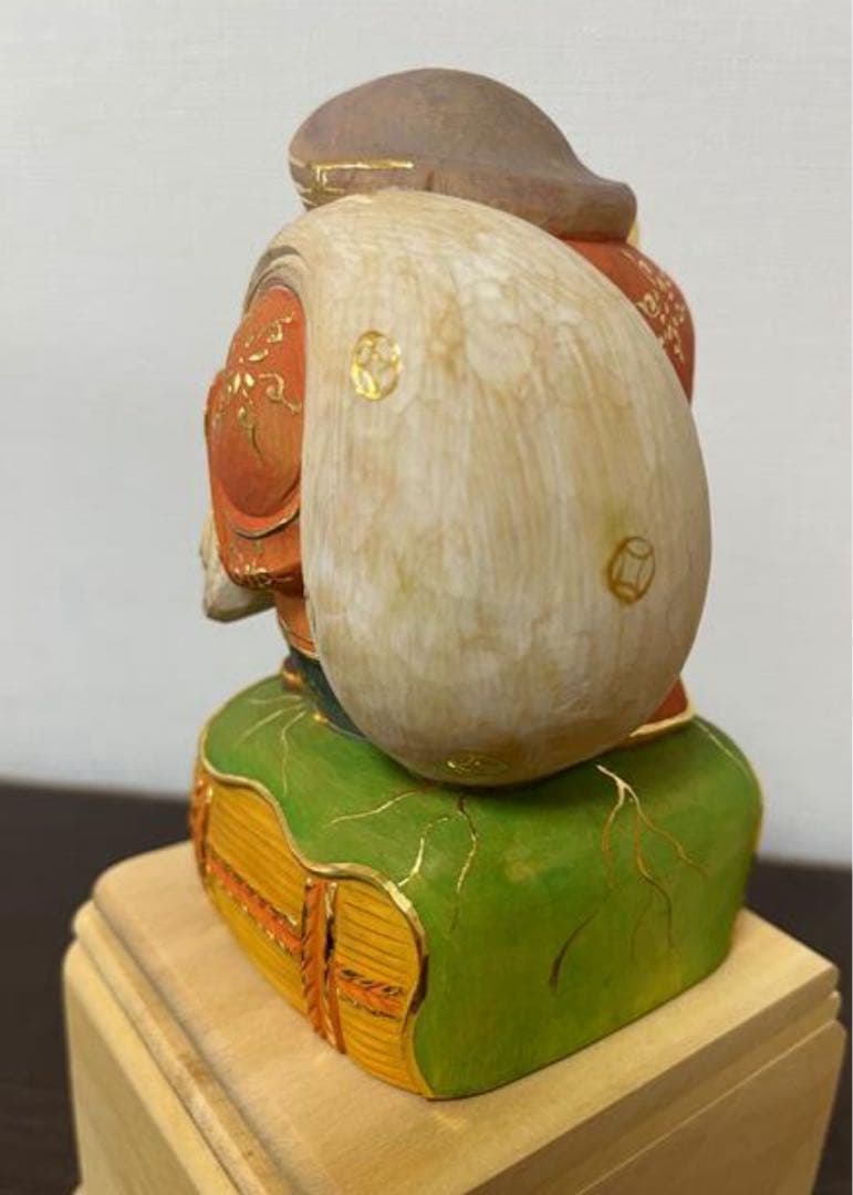 大黒天　新品　美品　仏像　木彫　商売繁盛　柘植　開運