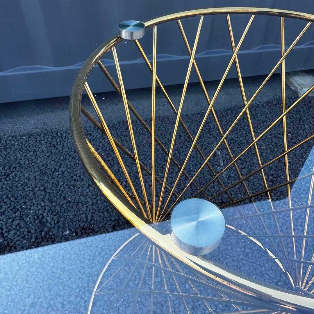 りりり フランフラン　マーリア ダイニングテーブル クリア×ゴールド