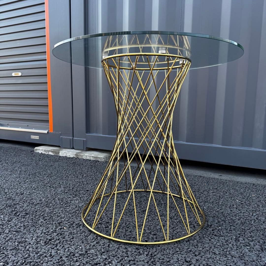 りりり フランフラン　マーリア ダイニングテーブル クリア×ゴールド