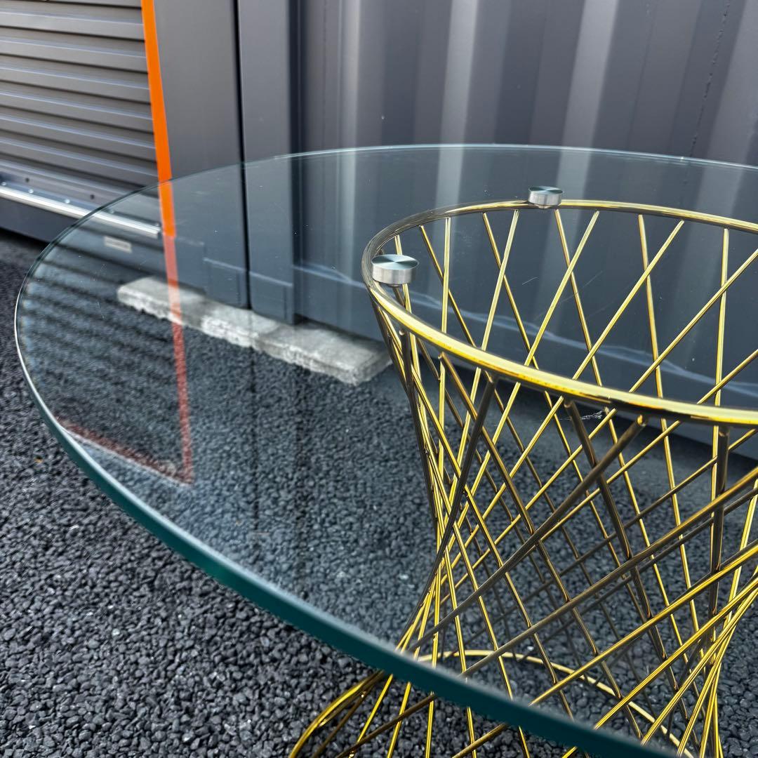 りりり フランフラン　マーリア ダイニングテーブル クリア×ゴールド