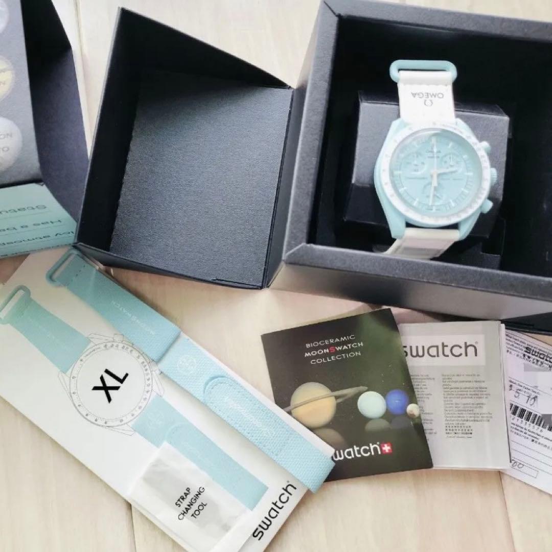 Swatch/スウォッチ　ムーンスウォッチ　稼動品　完品　別売りストラップ付き
