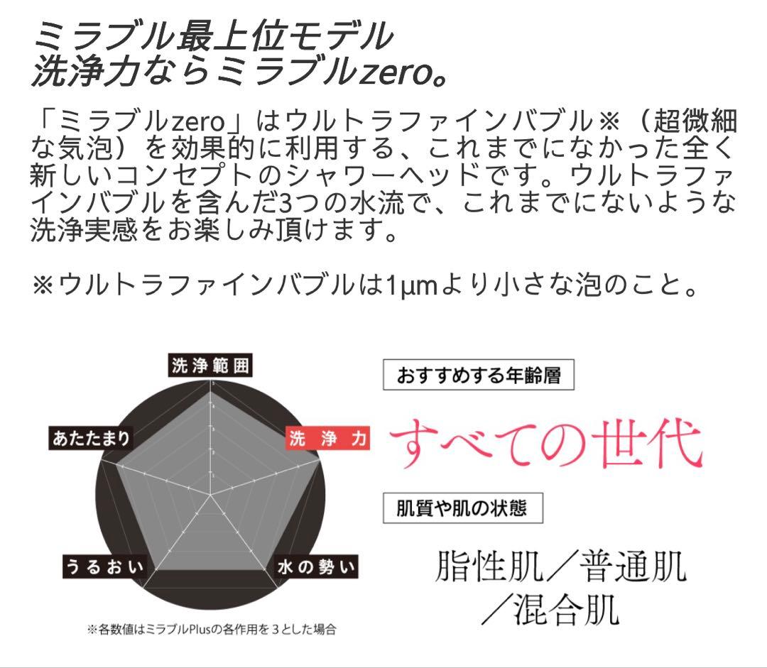 【新品未使用】ミラブルzero ウルトラファインバブルシャワーヘッド