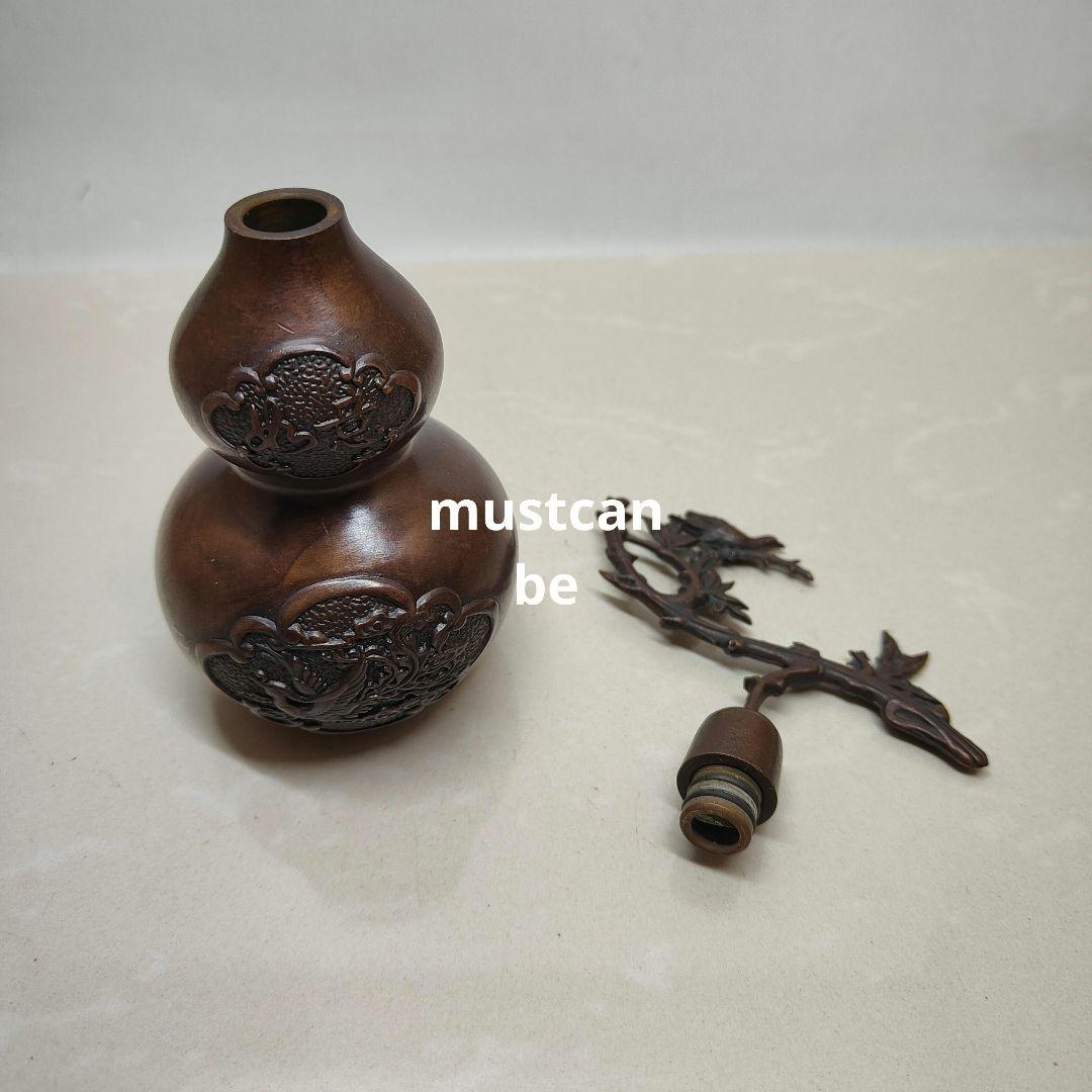 銅 細工 富貴瓢簞 応接間 博古架 茶台 置物 招財 開運 装飾品 工芸品