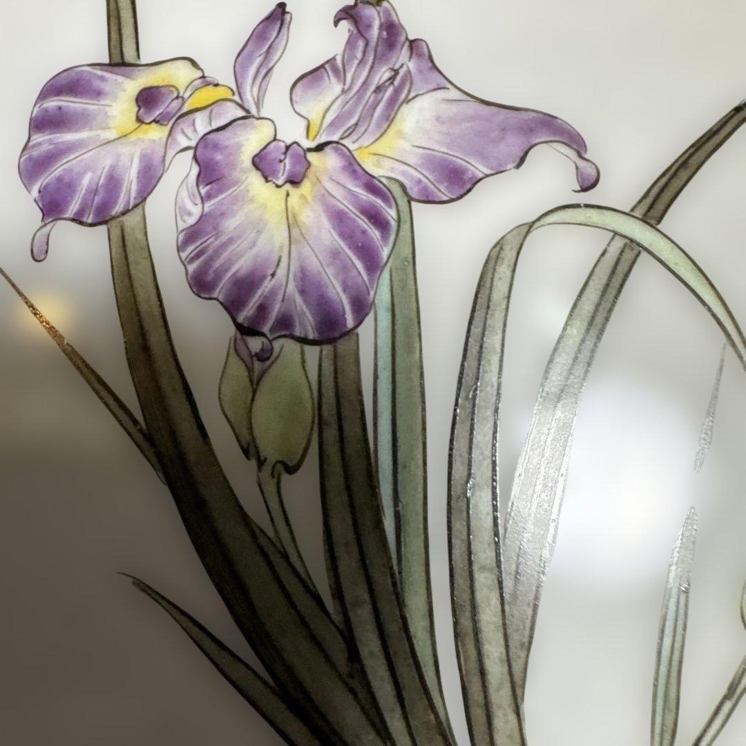 最終価格、アンティーク、自家保存　久谷　谷口骨董　蓋の裏に菖蒲の絵