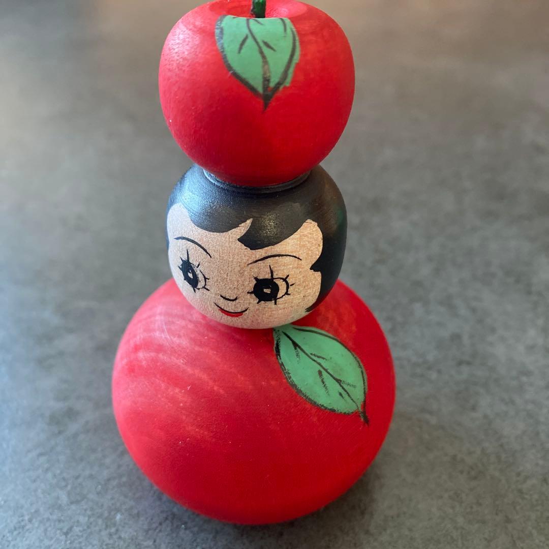 伝統こけし津軽系こけし/山谷レイ工人こけし 津軽りんご三姉妹こけし