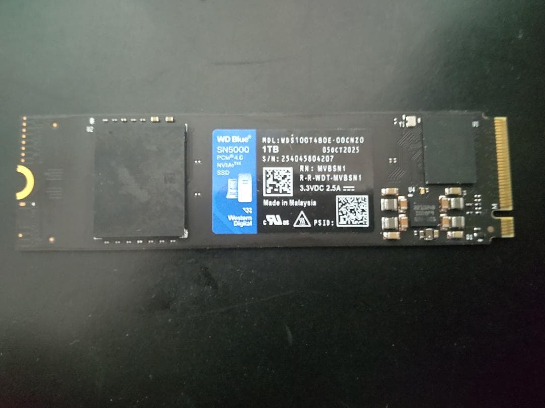 内蔵型SSD WD Blue SN5000 NVMe WDS100T4B0E SSD 1TB