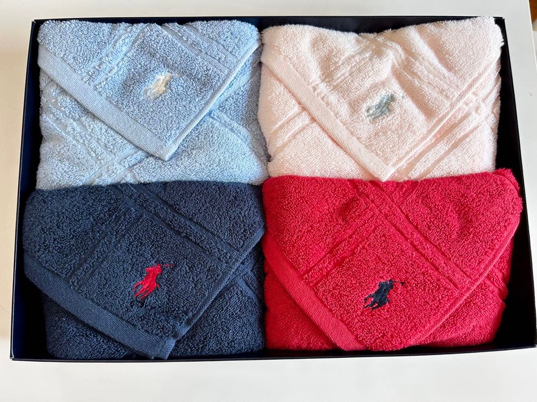 新品RALPH LAUREN ラルフローレン フェイスタオルセット4枚ギフト用