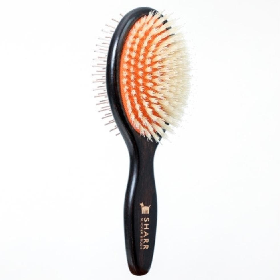 新品未使用 韓国発 SHARR ペットブラシ 黒 オレンジ 犬 猫 2in1