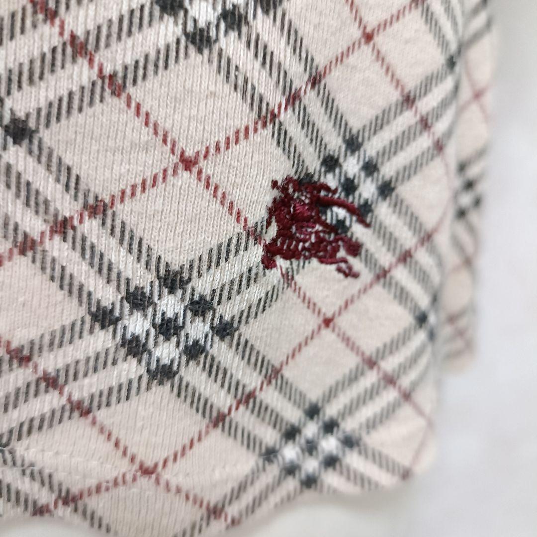 バーバリーブルーレーベル ホルターネック風カットソー ノバチェック ホース刺繍
