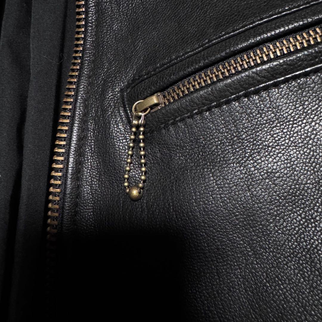 ジャックローズ アンティーク ライダースジャケット シングル ゴートレザー 美品